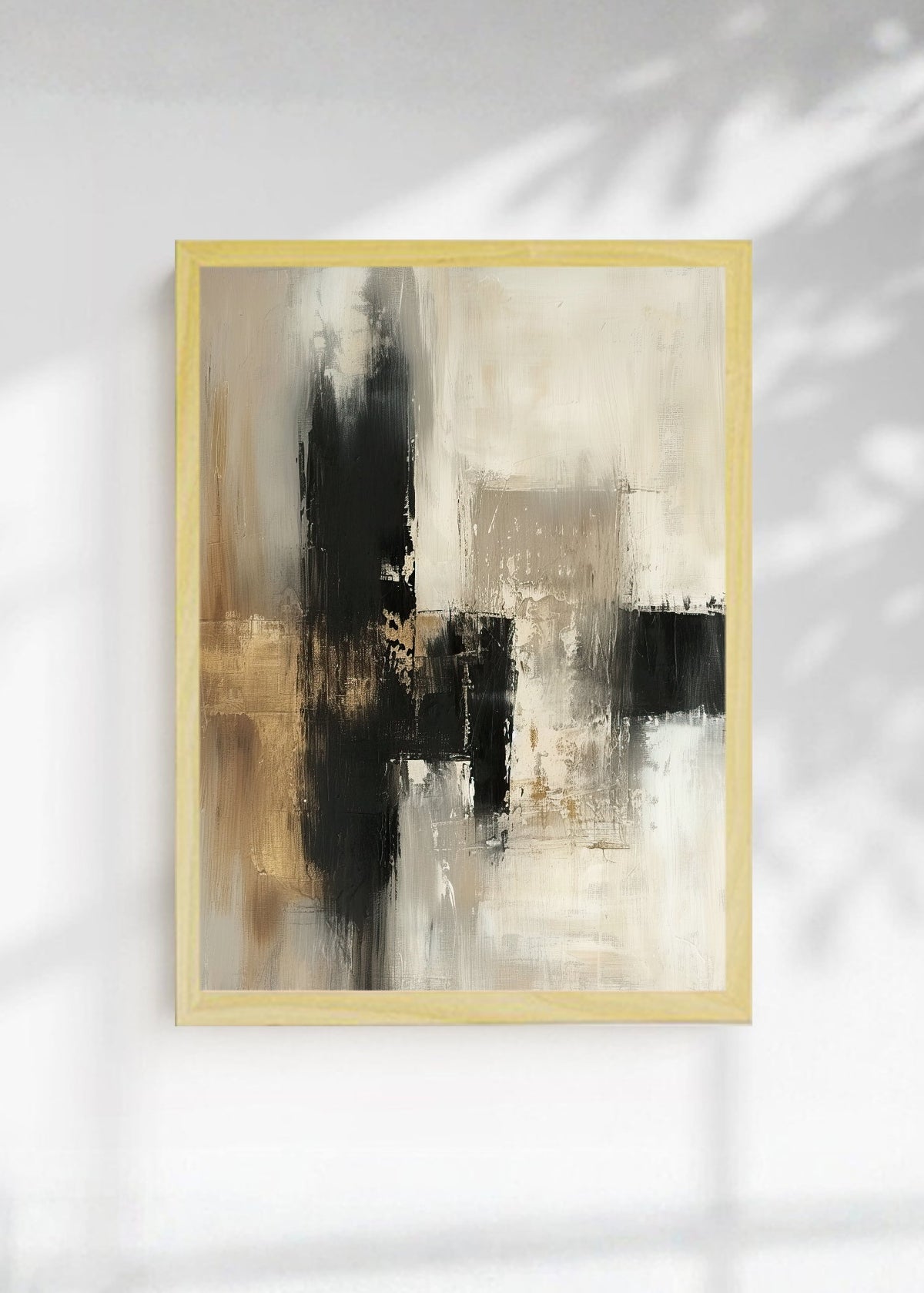 Cuadro Decorativo Abstracto, Cruz Pincel Beige