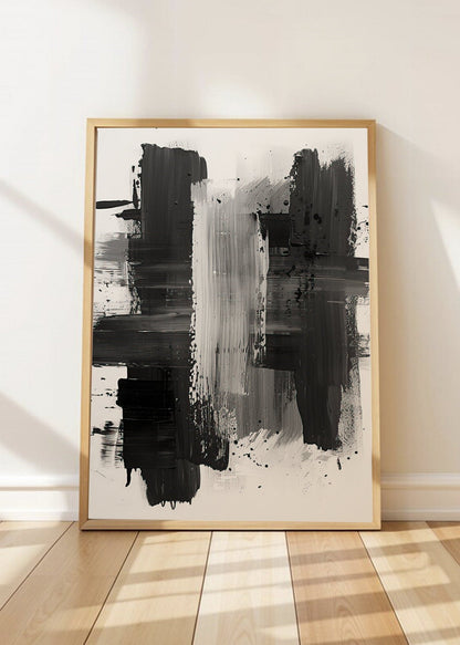 Cuadro Decorativo Abstracto, Cruz Pincel Gris