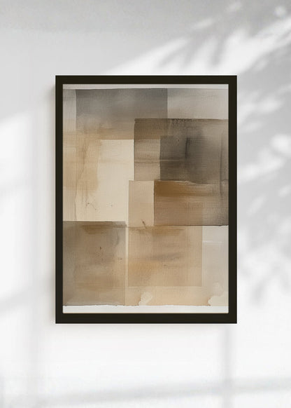 Cuadro Decorativo Abstracto, Cuadrados Beige Suave