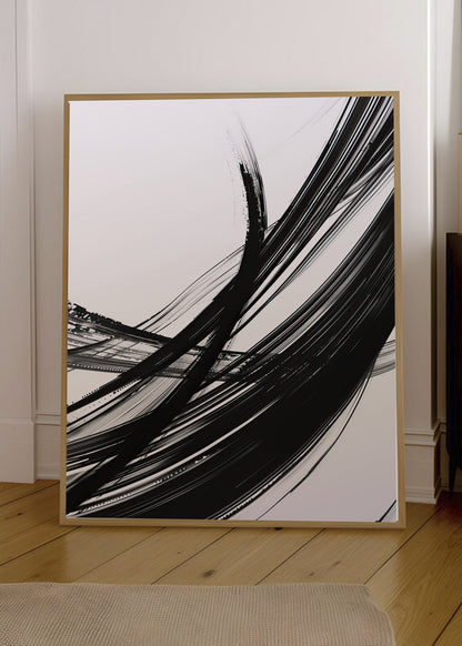 Cuadro Decorativo Abstracto, Curva Pincel Blanco