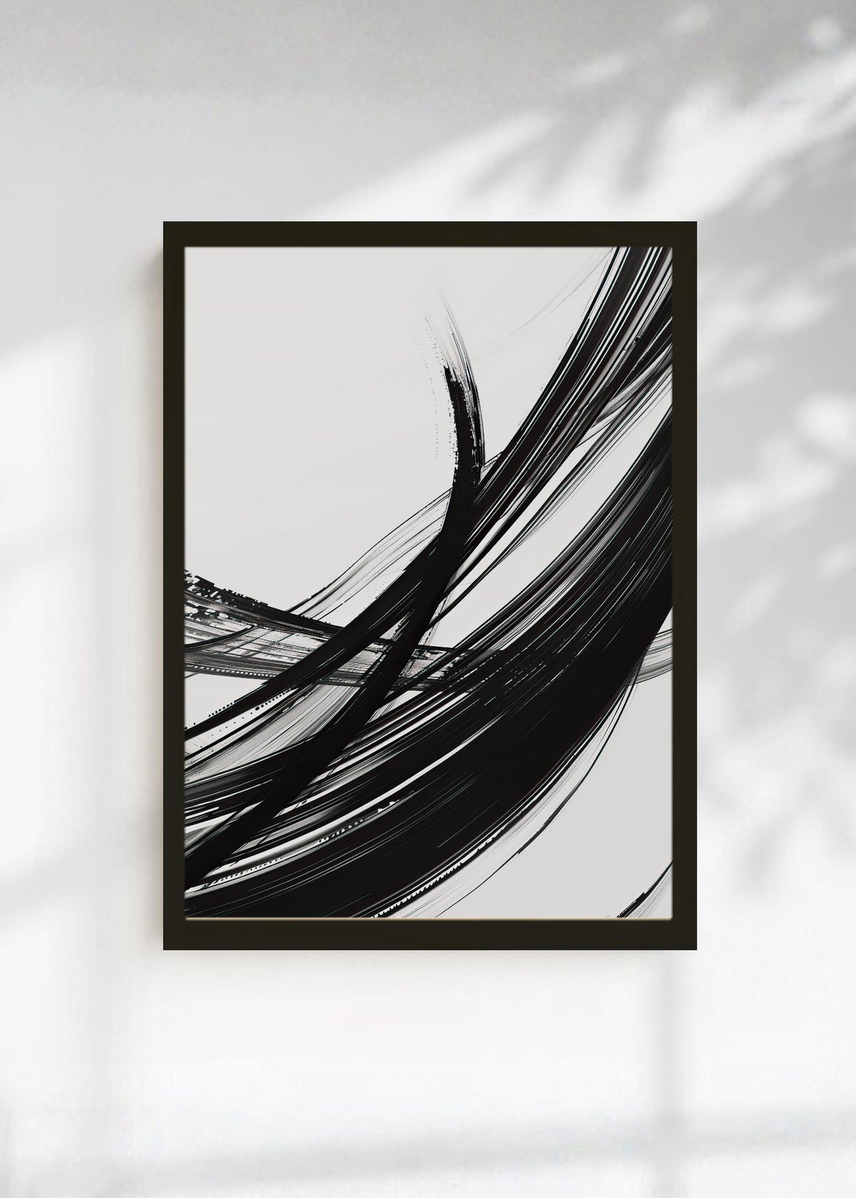 Cuadro Decorativo Abstracto, Curva Pincel Blanco