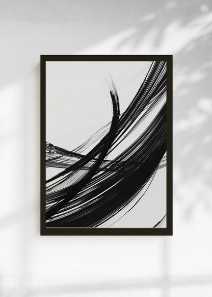 Cuadro Decorativo Abstracto, Curva Pincel Blanco