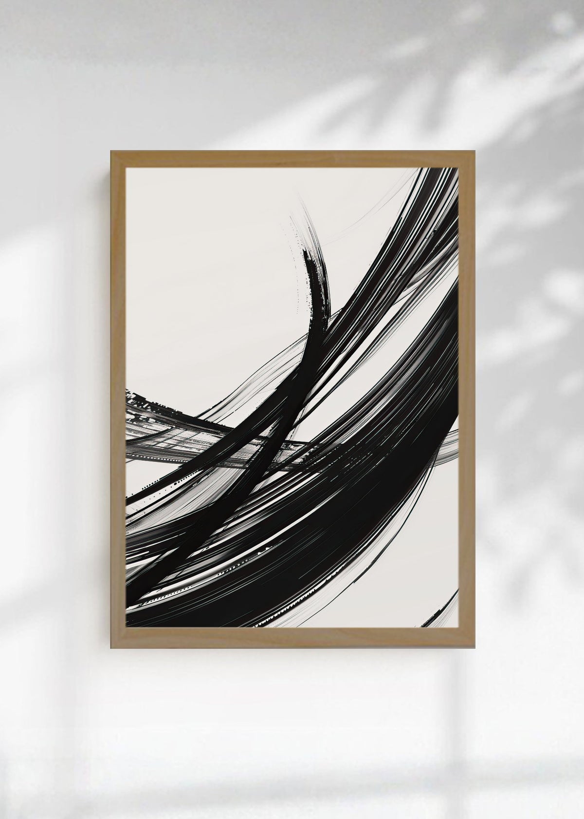 Cuadro Decorativo Abstracto, Curva Pincel Blanco