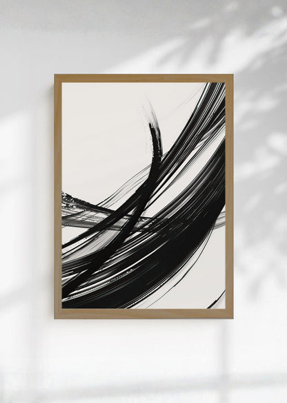 Cuadro Decorativo Abstracto, Curva Pincel Blanco