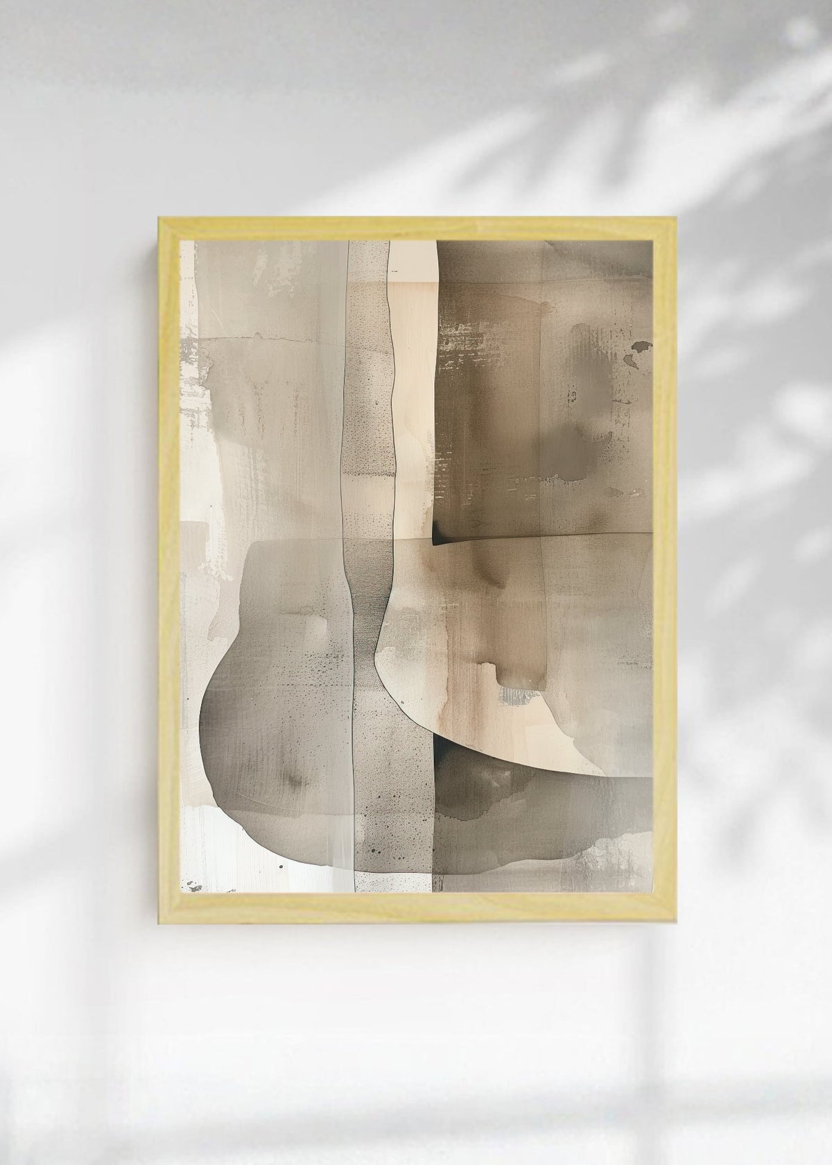 Cuadro Decorativo Abstracto, Curvas Superpuestas Beige