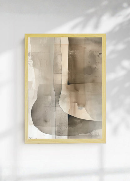 Cuadro Decorativo Abstracto, Curvas Superpuestas Beige