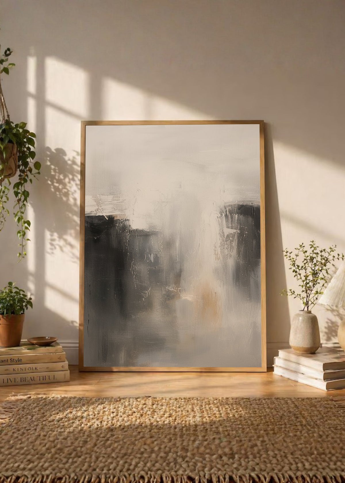 Cuadro Decorativo Abstracto, Degradé Gris Suave