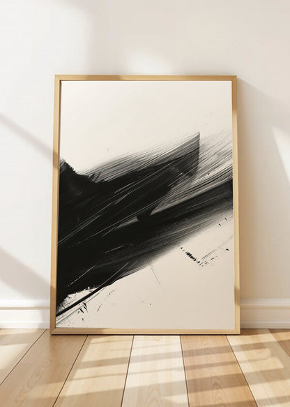 Cuadro Decorativo Abstracto, Diagonal Pincel Negro