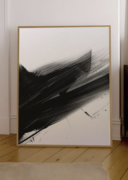 Cuadro Decorativo Abstracto, Diagonal Pincel Negro