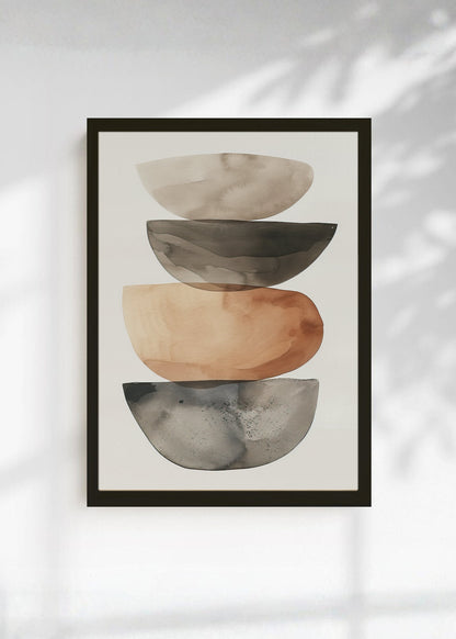 Cuadro Decorativo Abstracto, Formas Apiladas Durazno
