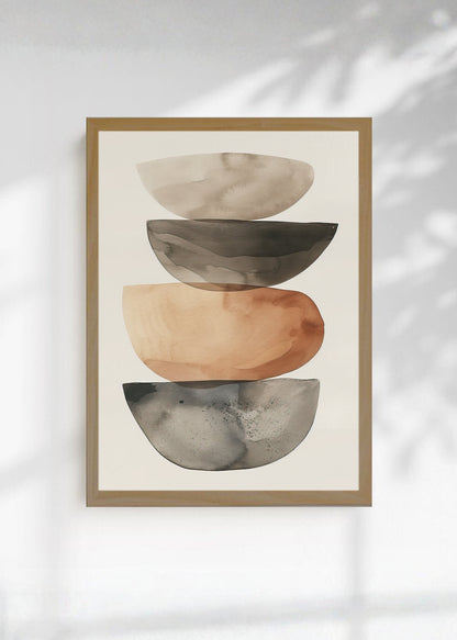 Cuadro Decorativo Abstracto, Formas Apiladas Durazno