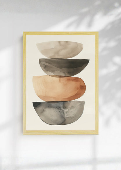 Cuadro Decorativo Abstracto, Formas Apiladas Durazno