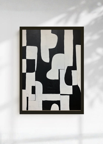 Cuadro Decorativo Abstracto, Formas Columna Negro