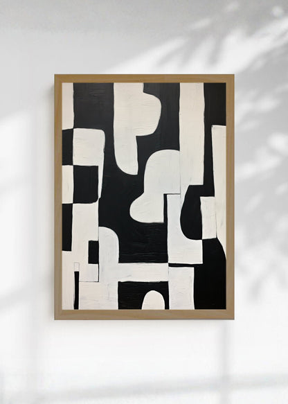 Cuadro Decorativo Abstracto, Formas Columna Negro