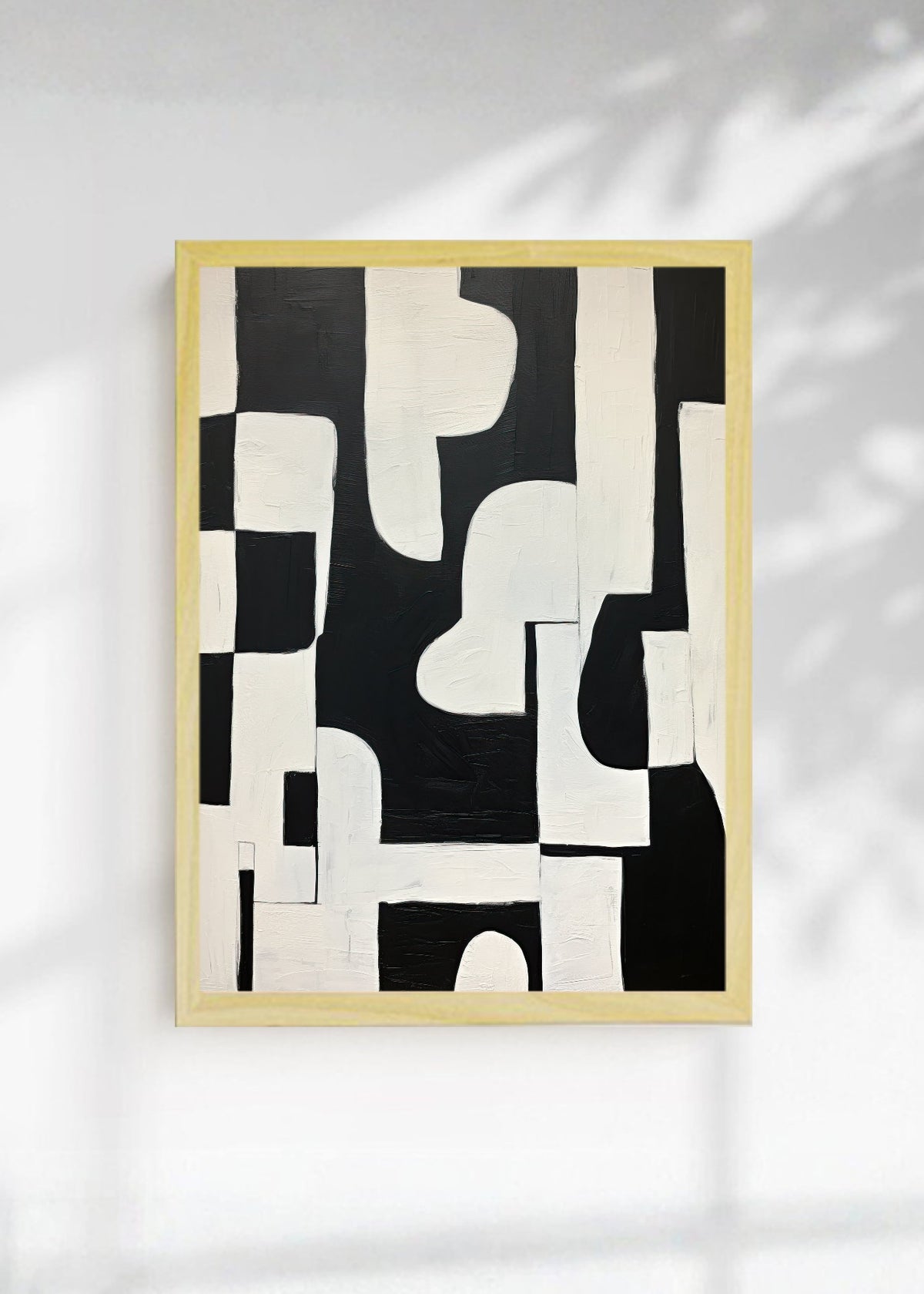 Cuadro Decorativo Abstracto, Formas Columna Negro