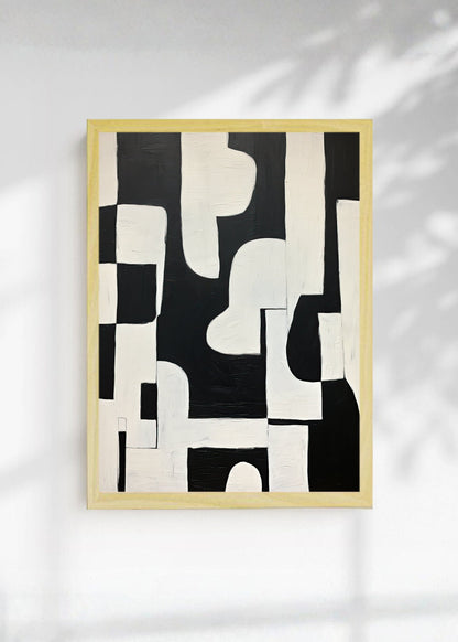 Cuadro Decorativo Abstracto, Formas Columna Negro