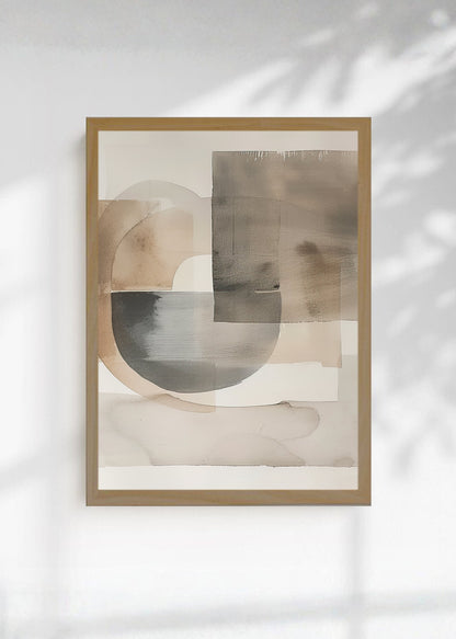 Cuadro Decorativo Abstracto, Formas Gris Superpuestas