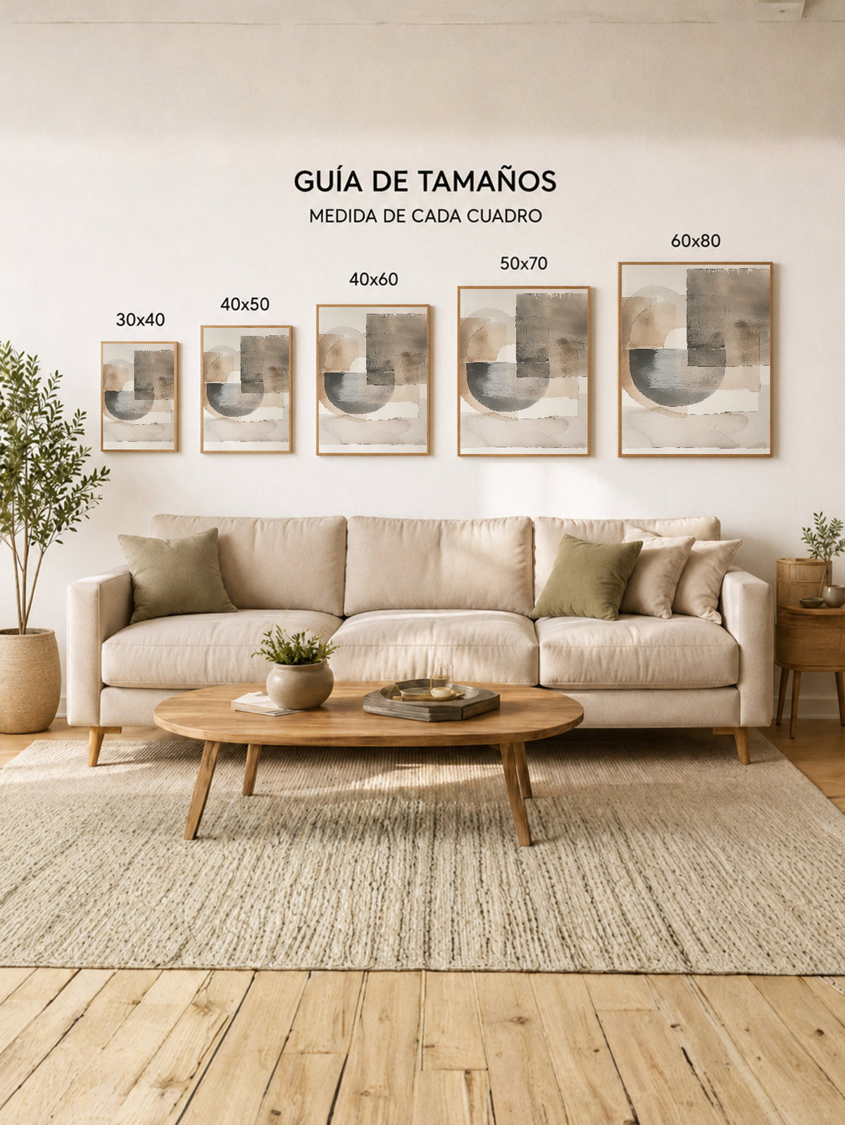 Cuadro Decorativo Abstracto, Formas Gris Superpuestas
