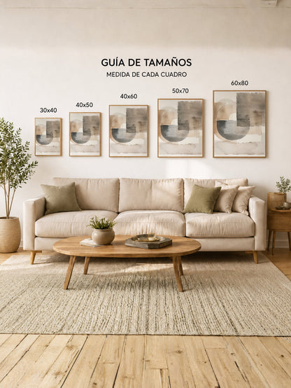 Cuadro Decorativo Abstracto, Formas Gris Superpuestas