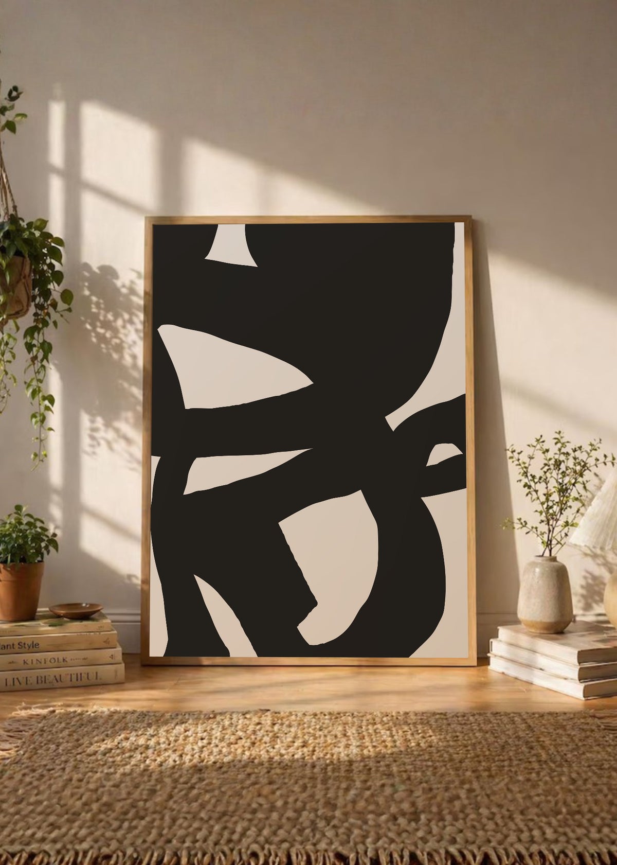 Cuadro Decorativo Abstracto, Formas Negras Orgánicas