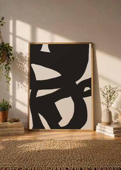 Cuadro Decorativo Abstracto, Formas Negras Orgánicas