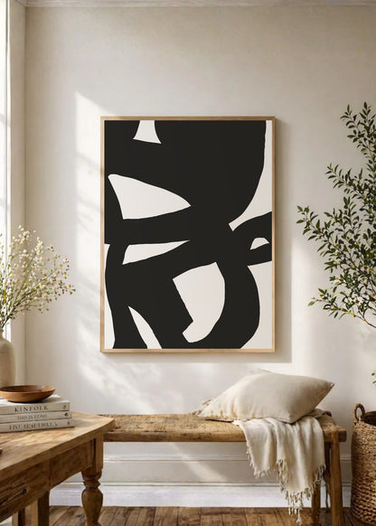 Cuadro Decorativo Abstracto, Formas Negras Orgánicas