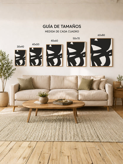 Cuadro Decorativo Abstracto, Formas Negras Orgánicas