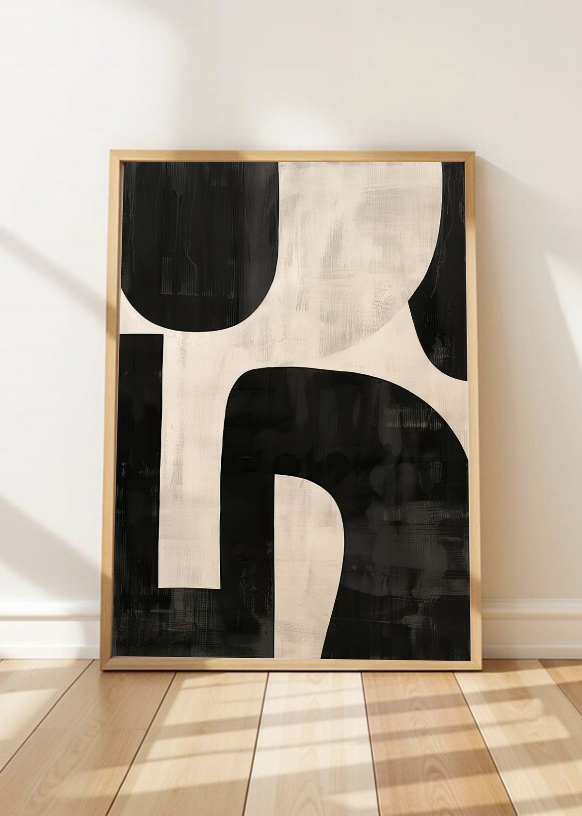 Cuadro Decorativo Abstracto, Formas Recortadas Negro