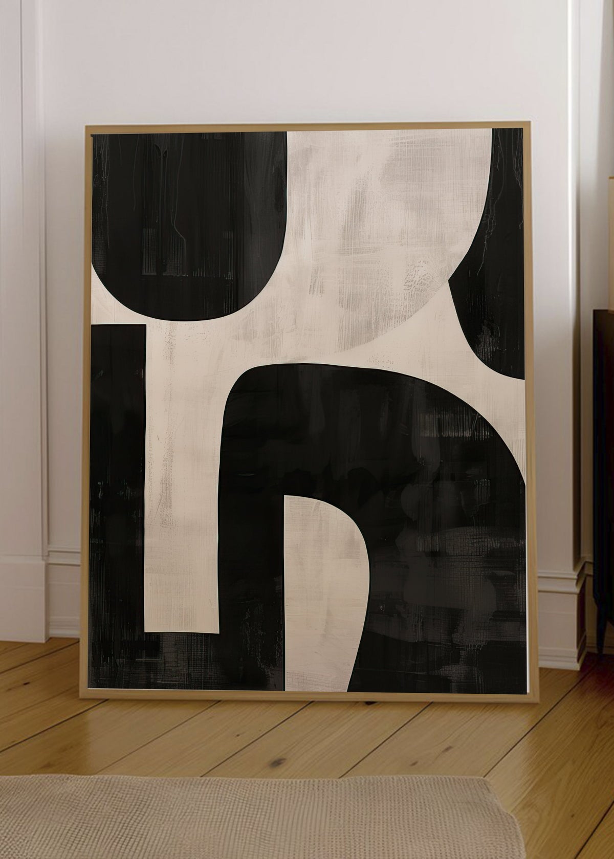 Cuadro Decorativo Abstracto, Formas Recortadas Negro