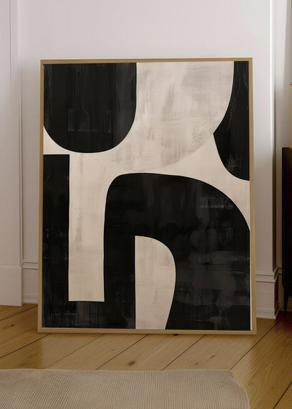 Cuadro Decorativo Abstracto, Formas Recortadas Negro
