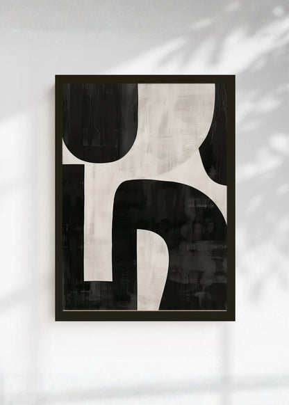 Cuadro Decorativo Abstracto, Formas Recortadas Negro