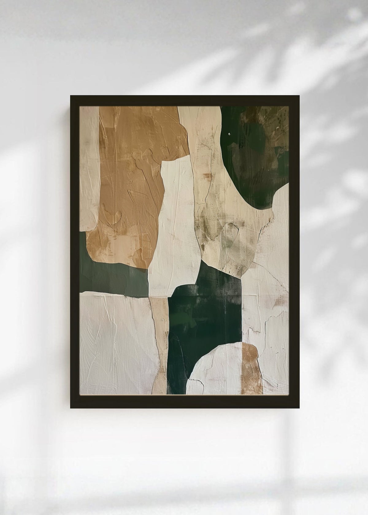 Cuadro Decorativo Abstracto, Formas Verde Beige