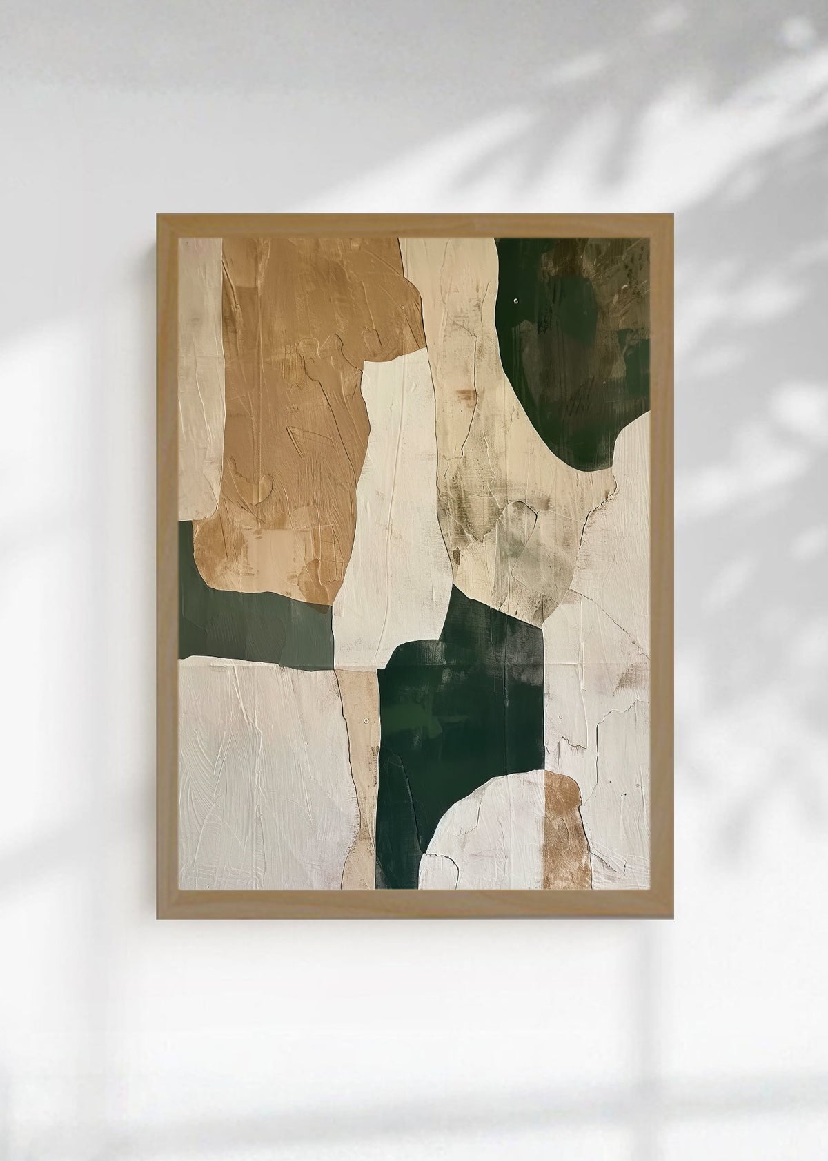 Cuadro Decorativo Abstracto, Formas Verde Beige