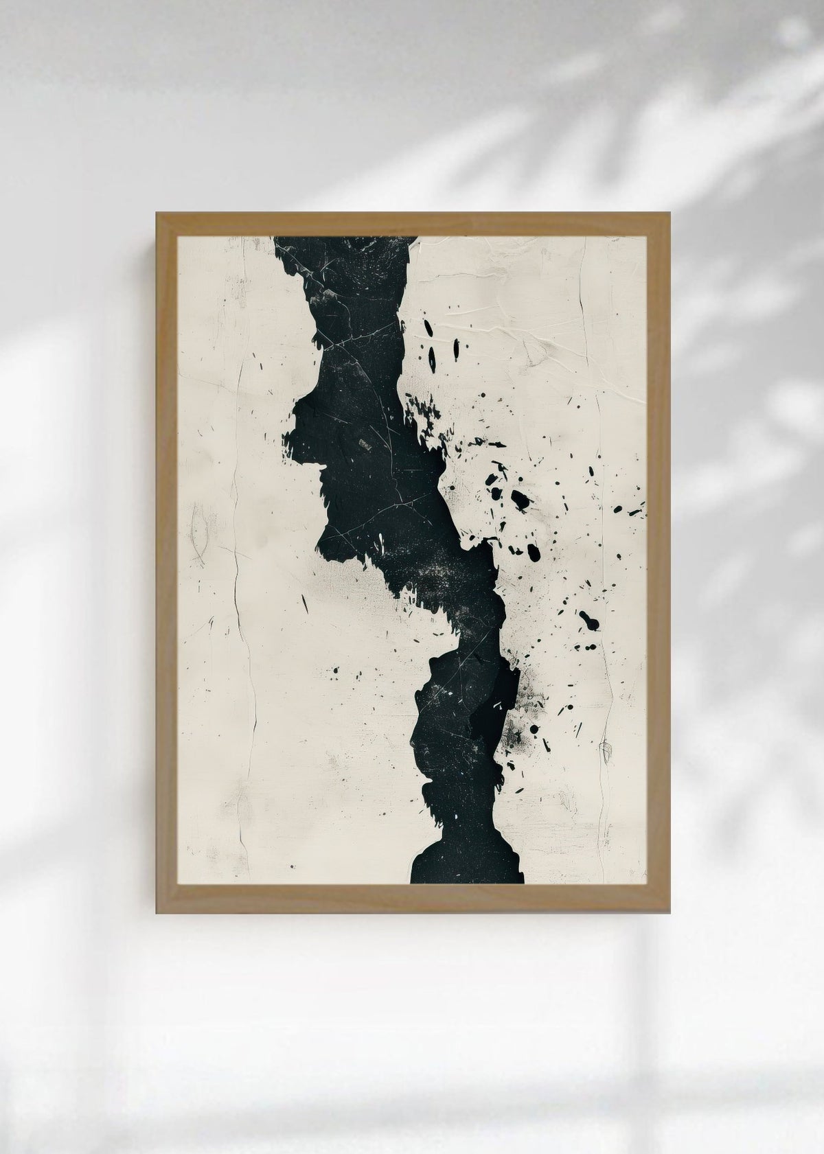Cuadro Decorativo Abstracto, Grieta Oscura Crema