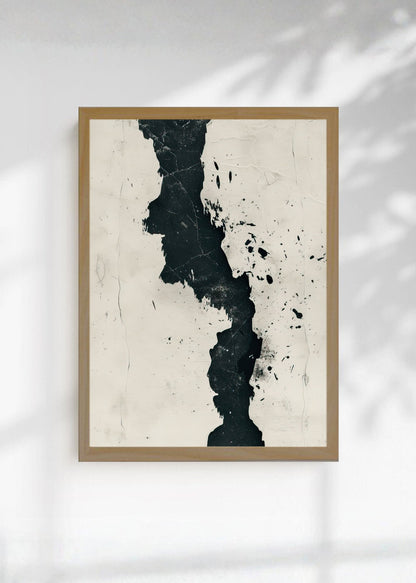 Cuadro Decorativo Abstracto, Grieta Oscura Crema