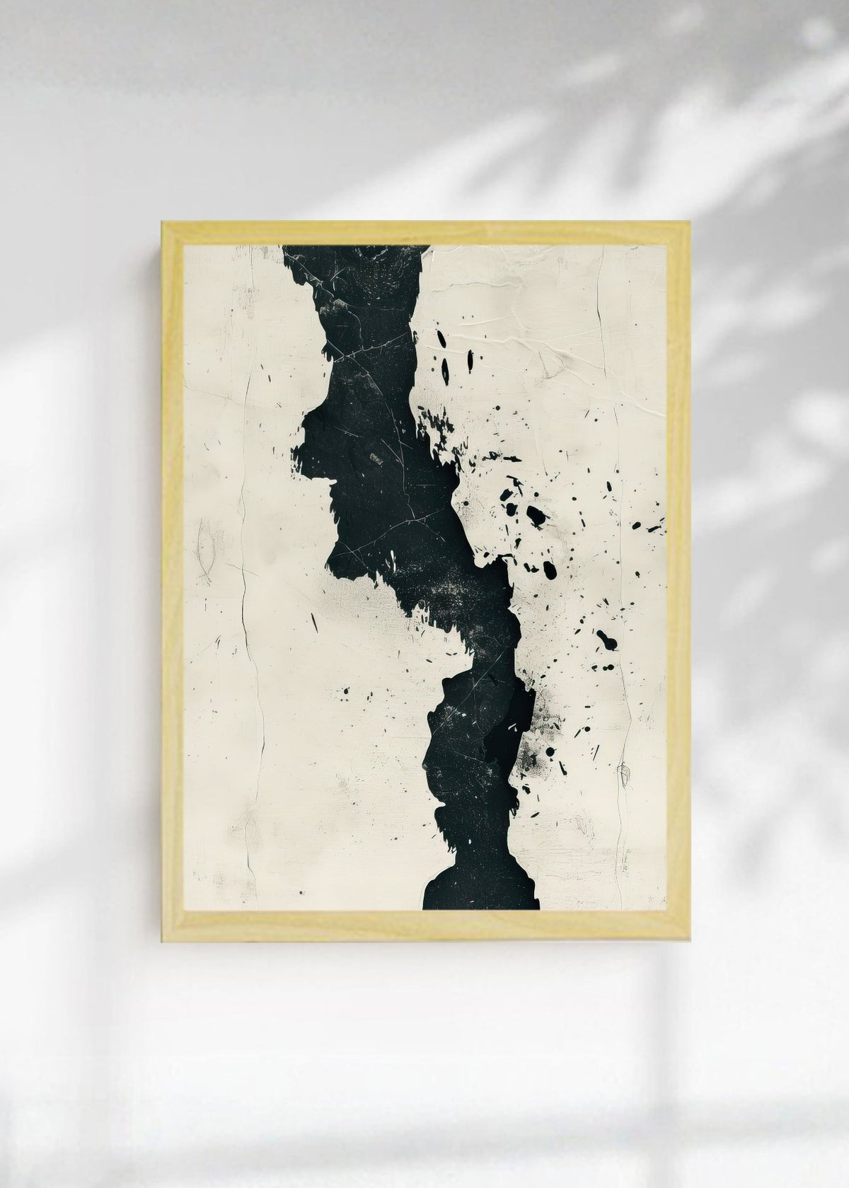 Cuadro Decorativo Abstracto, Grieta Oscura Crema