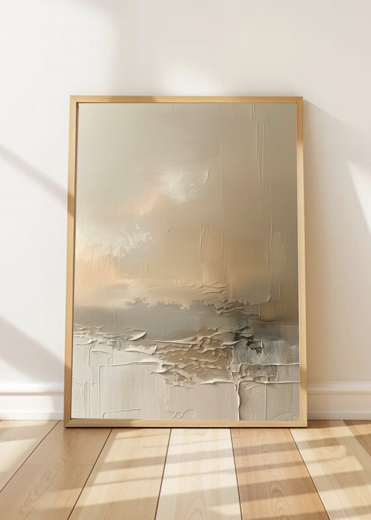 Cuadro Decorativo Abstracto, Horizonte Textura Crema