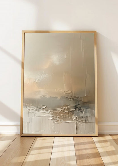 Cuadro Decorativo Abstracto, Horizonte Textura Crema