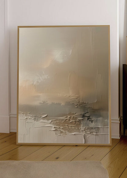 Cuadro Decorativo Abstracto, Horizonte Textura Crema