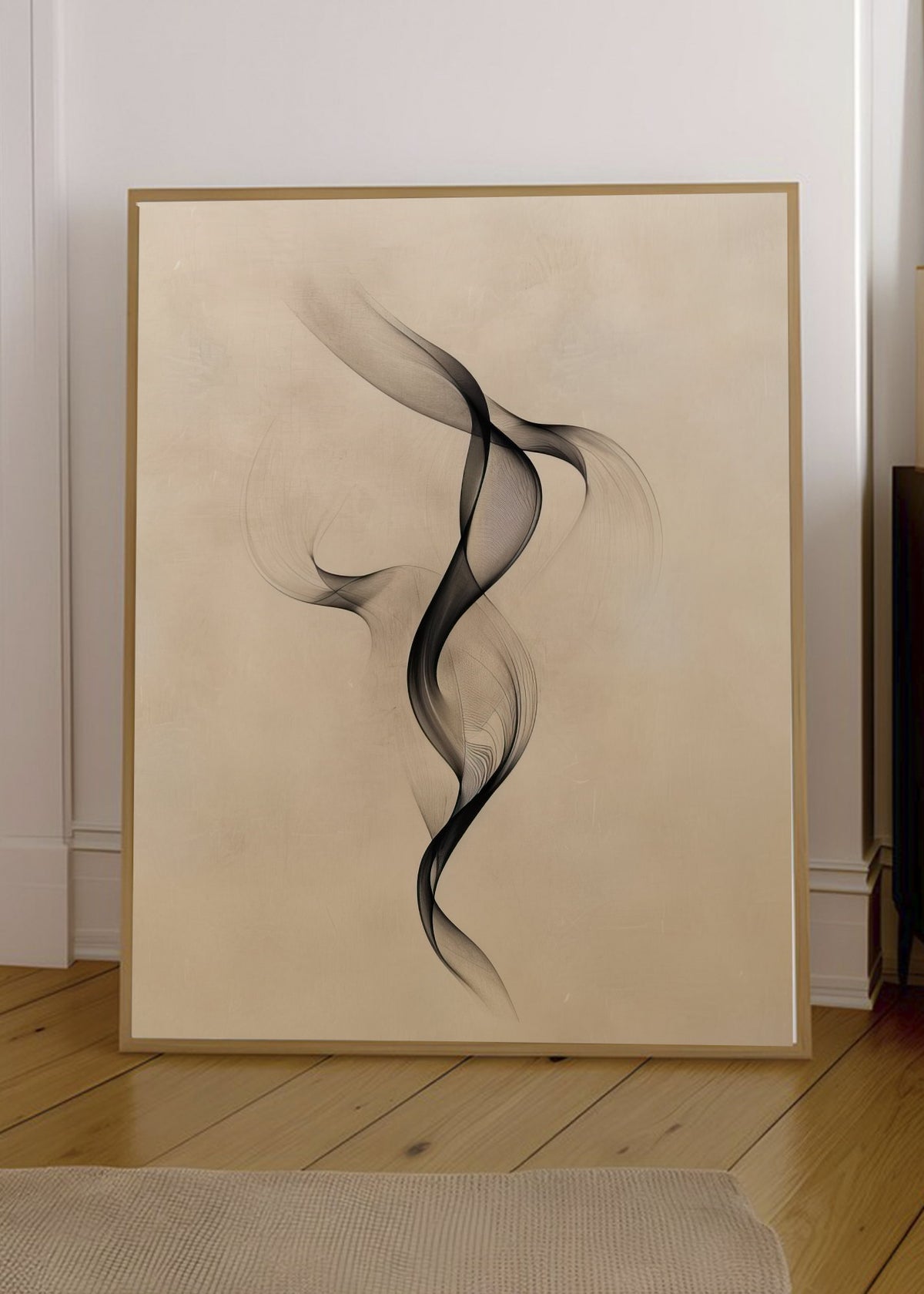 Cuadro Decorativo Abstracto, Humo Fino Beige