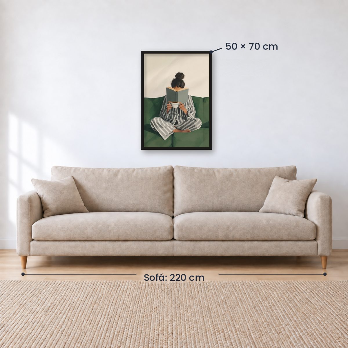Cuadro Decorativo Abstractos, Ilustraciones Modernas Mujer Lectora