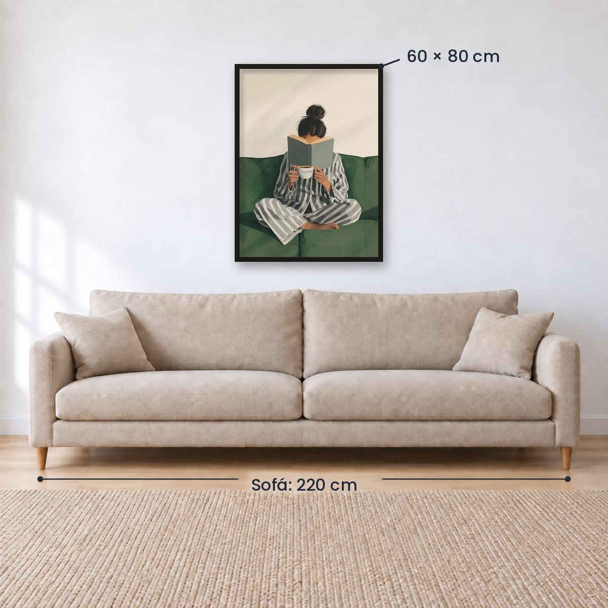 Cuadro Decorativo Abstractos, Ilustraciones Modernas Mujer Lectora