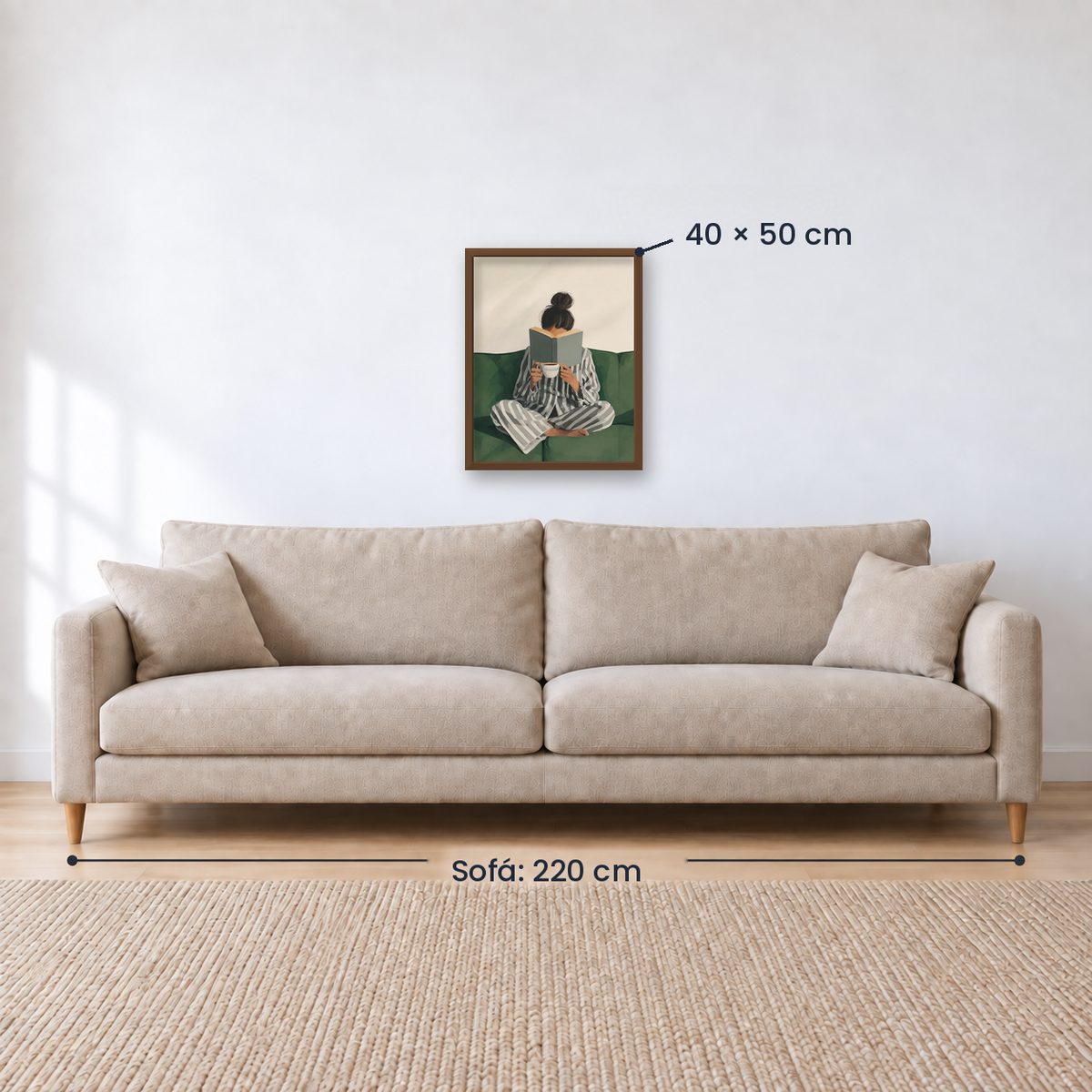 Cuadro Decorativo Abstractos, Ilustraciones Modernas Mujer Lectora