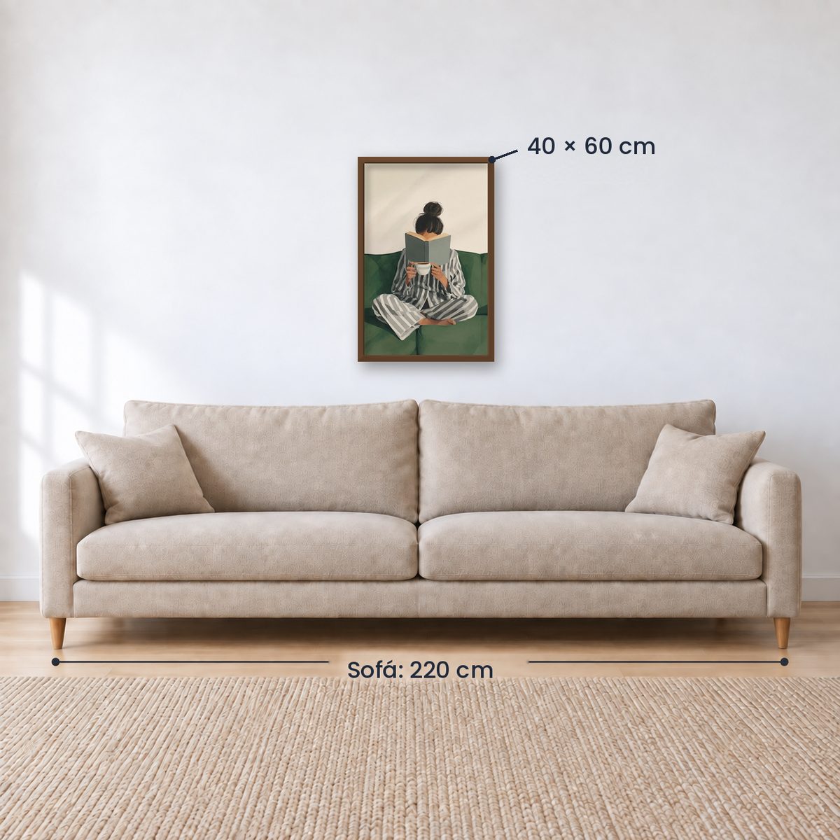 Cuadro Decorativo Abstractos, Ilustraciones Modernas Mujer Lectora