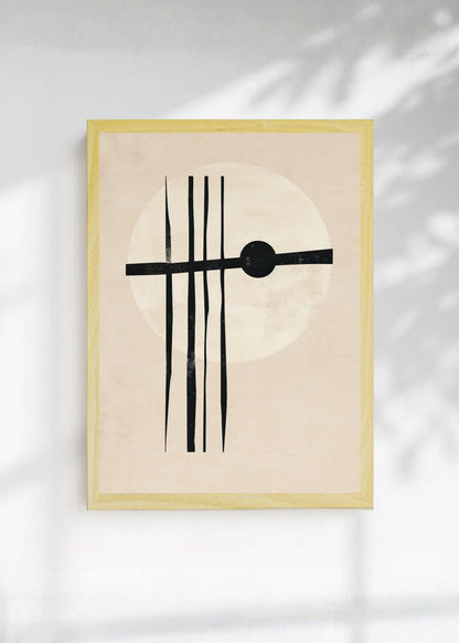 Cuadro Decorativo Abstracto, Líneas Círculo Beige