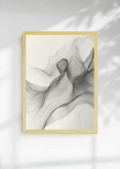 Cuadro Decorativo Abstracto, Malla Fina Gris