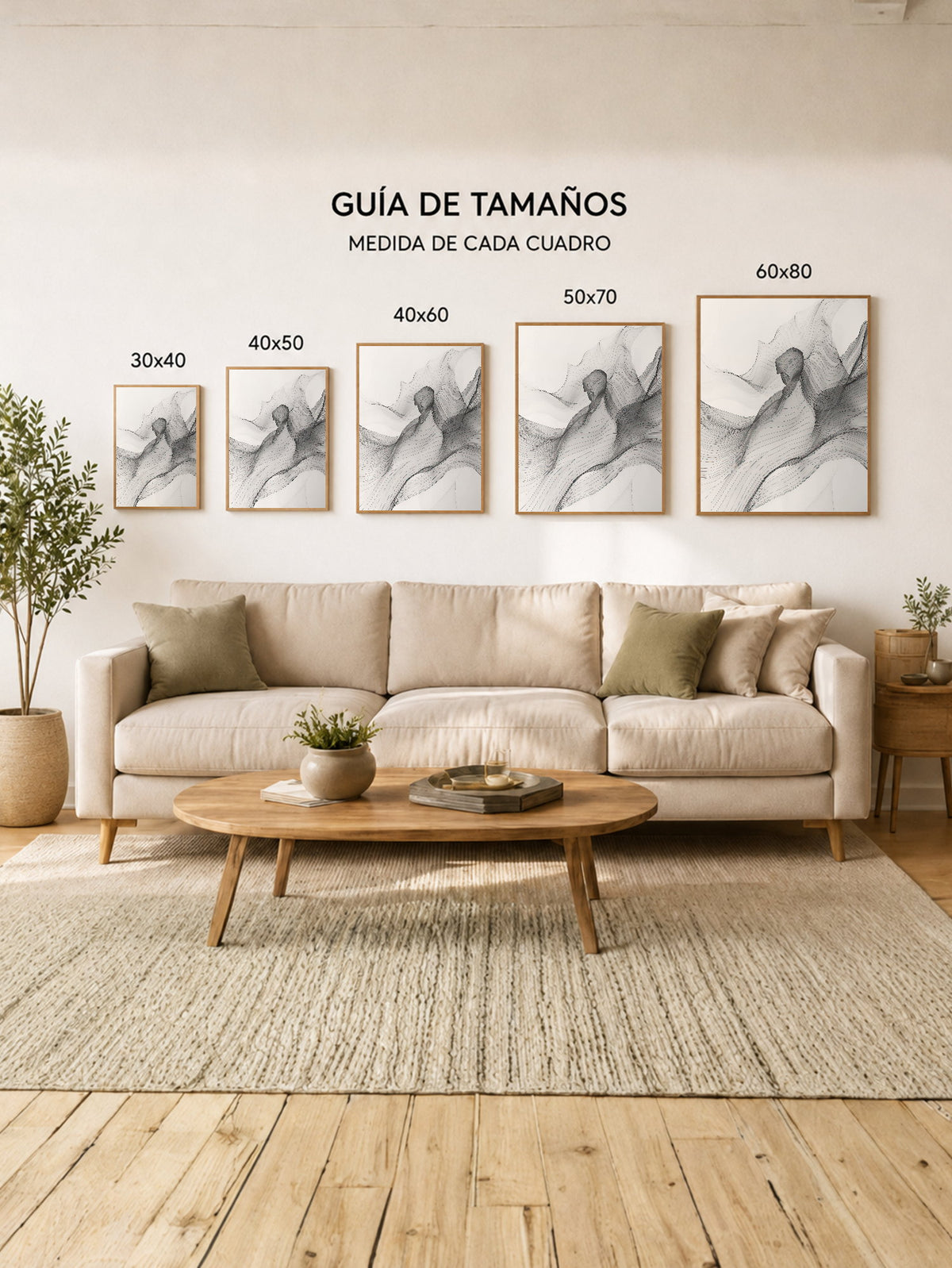 Cuadro Decorativo Abstracto, Malla Fina Gris