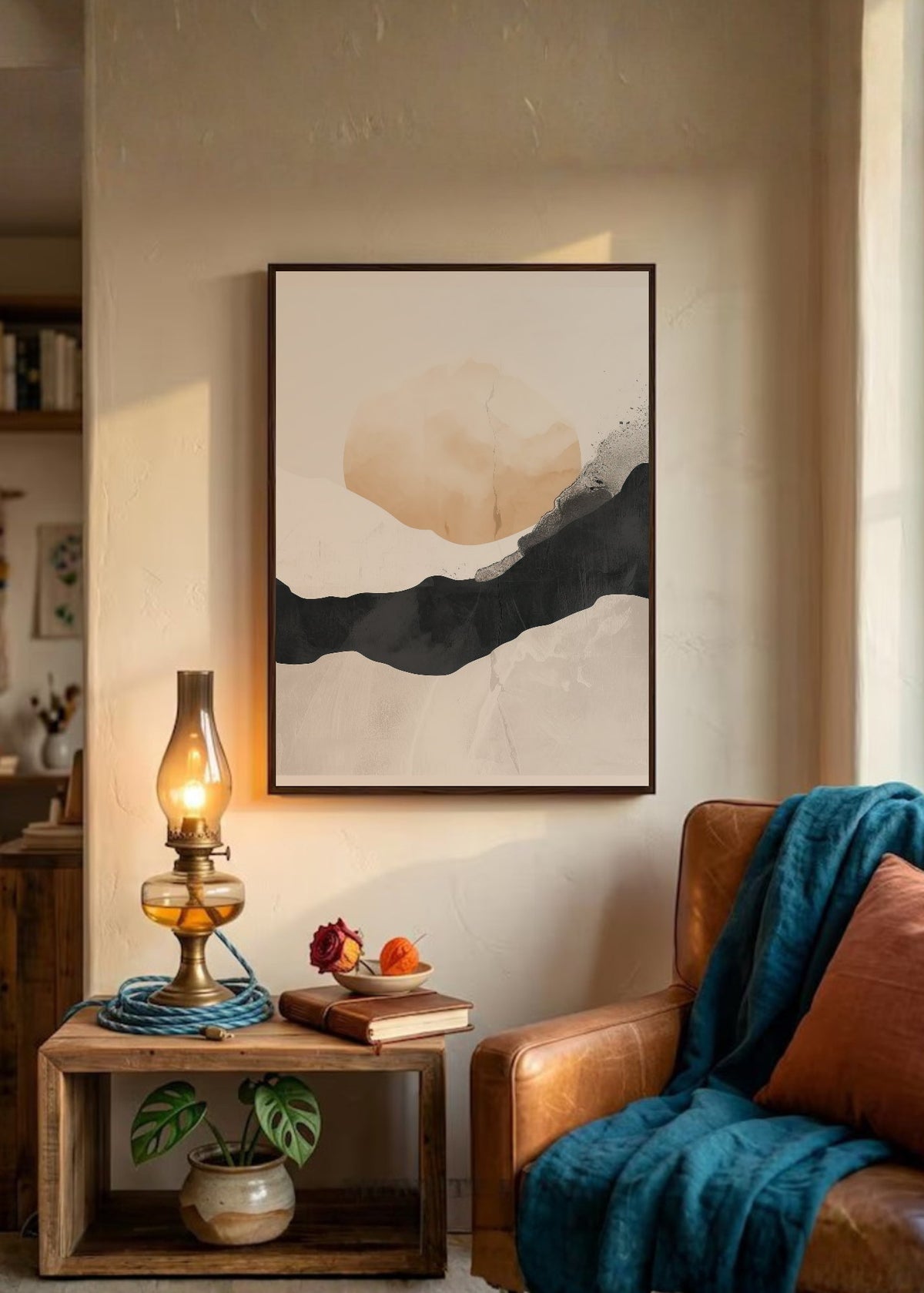 Cuadro Decorativo Abstracto, Nube Colinas Beige
