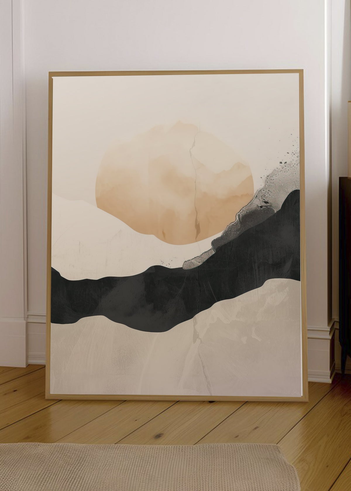 Cuadro Decorativo Abstracto, Nube Colinas Beige