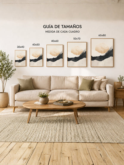 Cuadro Decorativo Abstracto, Nube Colinas Beige